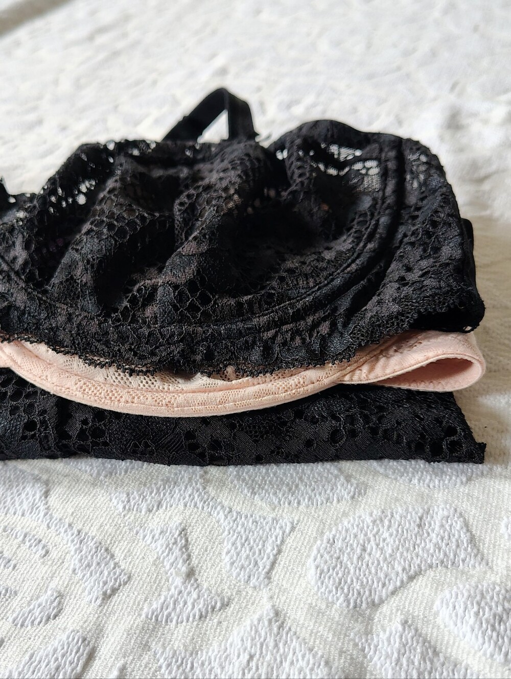 Lot Of 3 Adore Me Bras & Undies Black Nude 42D 2X